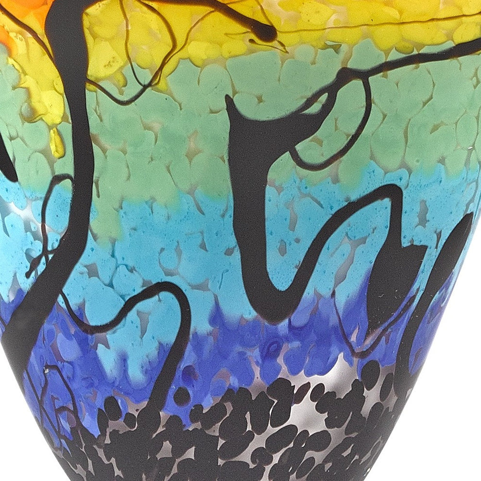 75 Mouth Blown Art Glass Oval Vase By Homeroots | Vases | Modishstore - 5
