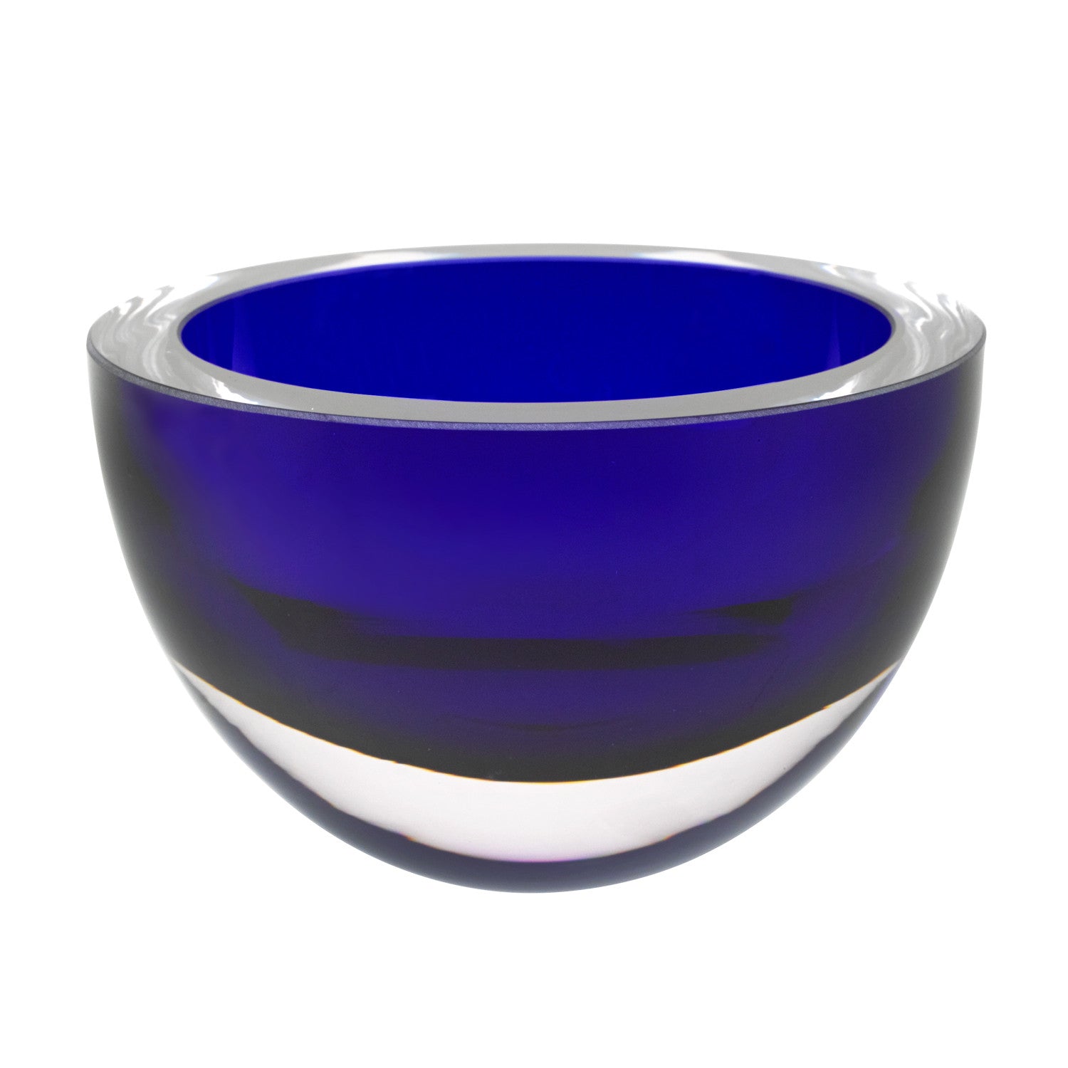 6 Mouth Blown European Made Lead Free Cobalt Blue Crystal Bowl By Homeroots | Decorative Bowls | Modishstore