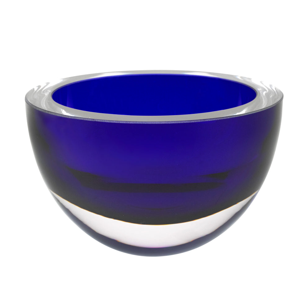 6 Mouth Blown European Made Lead Free Cobalt Blue Crystal Bowl By Homeroots | Decorative Bowls | Modishstore - 2