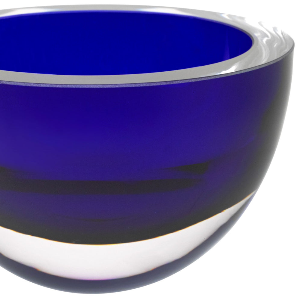 6 Mouth Blown European Made Lead Free Cobalt Blue Crystal Bowl By Homeroots | Decorative Bowls | Modishstore - 3