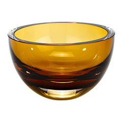 6 Mouth Blown European Made Lead Free Amber Crystal Bowl By Homeroots