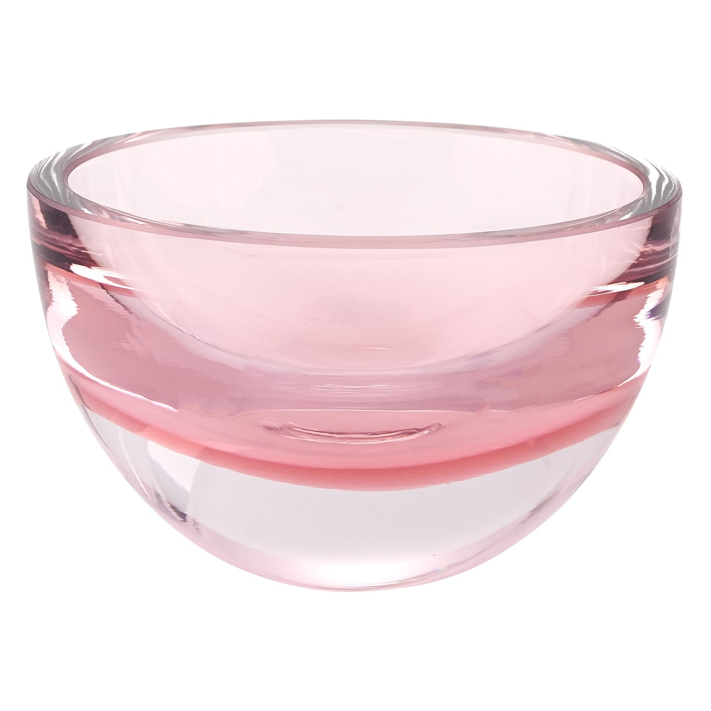 6 Mouth Blown European Made Lead Free Pink Crystal Bowl By Homeroots | Decorative Bowls | Modishstore - 2