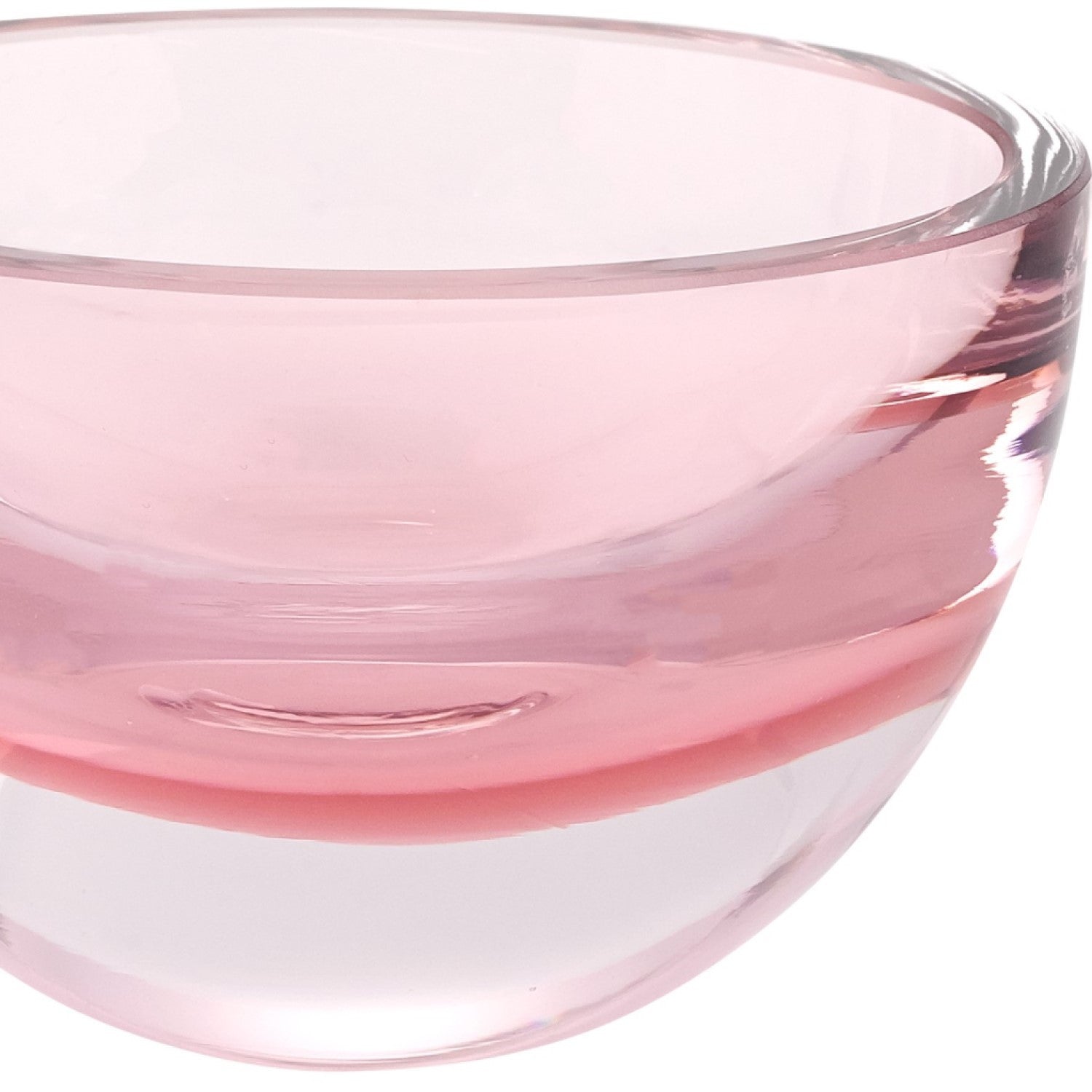 6 Mouth Blown European Made Lead Free Pink Crystal Bowl By Homeroots | Decorative Bowls | Modishstore - 2