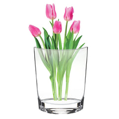 11 Mouth Blown Crystal European Made Pocket Shaped Vase By Homeroots