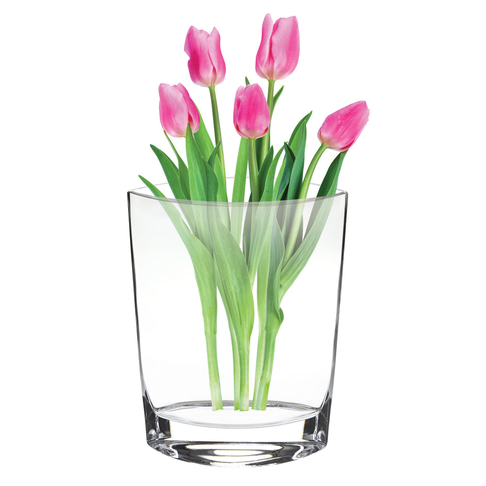 11 Mouth Blown Crystal European Made Pocket Shaped Vase By Homeroots | Vases | Modishstore - 3