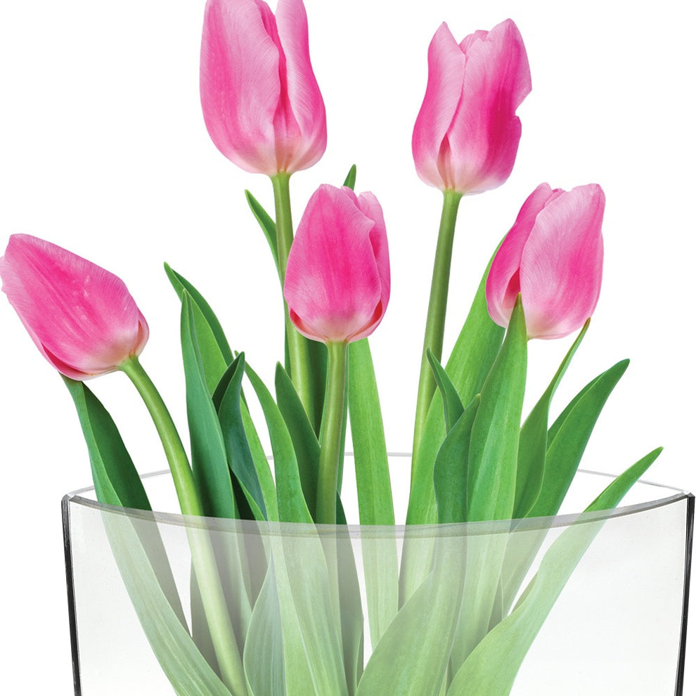 11 Mouth Blown Crystal European Made Pocket Shaped Vase By Homeroots | Vases | Modishstore - 4