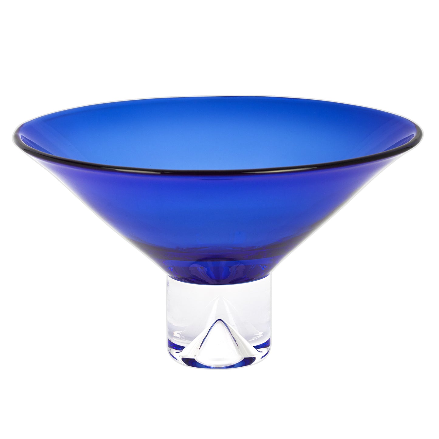 11 Mouth Blown Crystal Cobalt Blue Centerpiece Bowl By Homeroots | Decorative Bowls | Modishstore