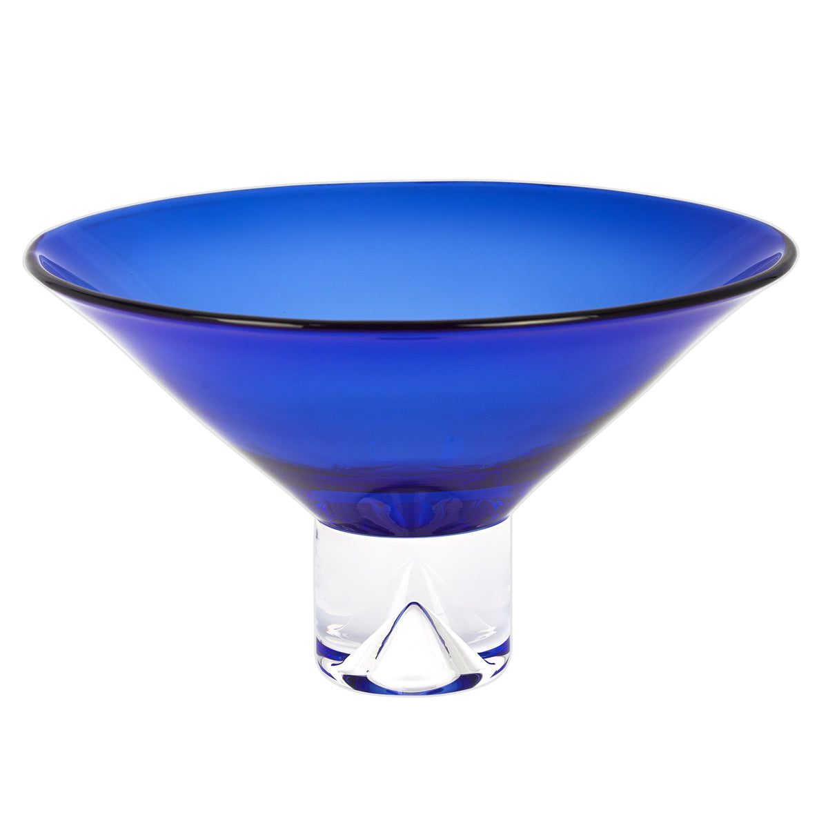 11 Mouth Blown Crystal Cobalt Blue Centerpiece Bowl By Homeroots | Decorative Bowls | Modishstore