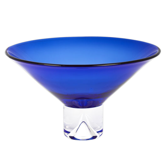 11 Mouth Blown Crystal Cobalt Blue Centerpiece Bowl By Homeroots | Decorative Bowls | Modishstore