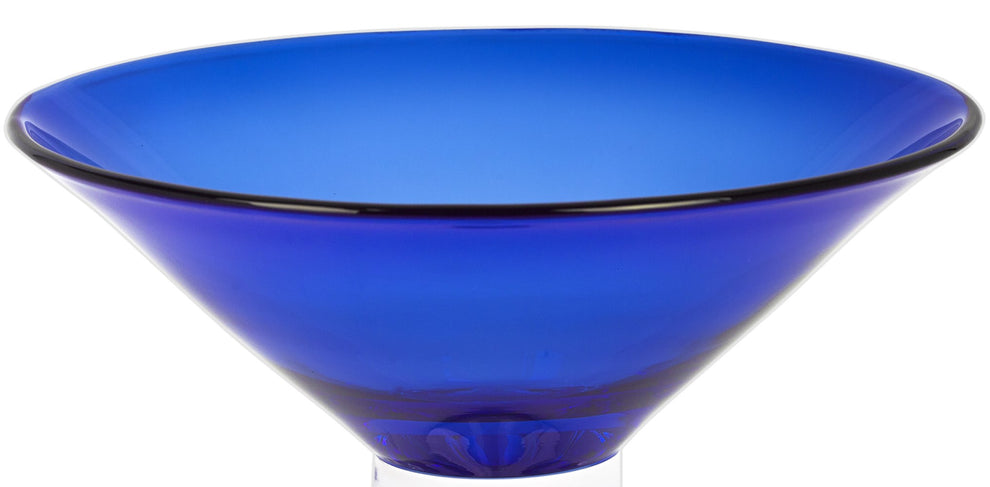 11 Mouth Blown Crystal Cobalt Blue Centerpiece Bowl By Homeroots | Decorative Bowls | Modishstore - 2