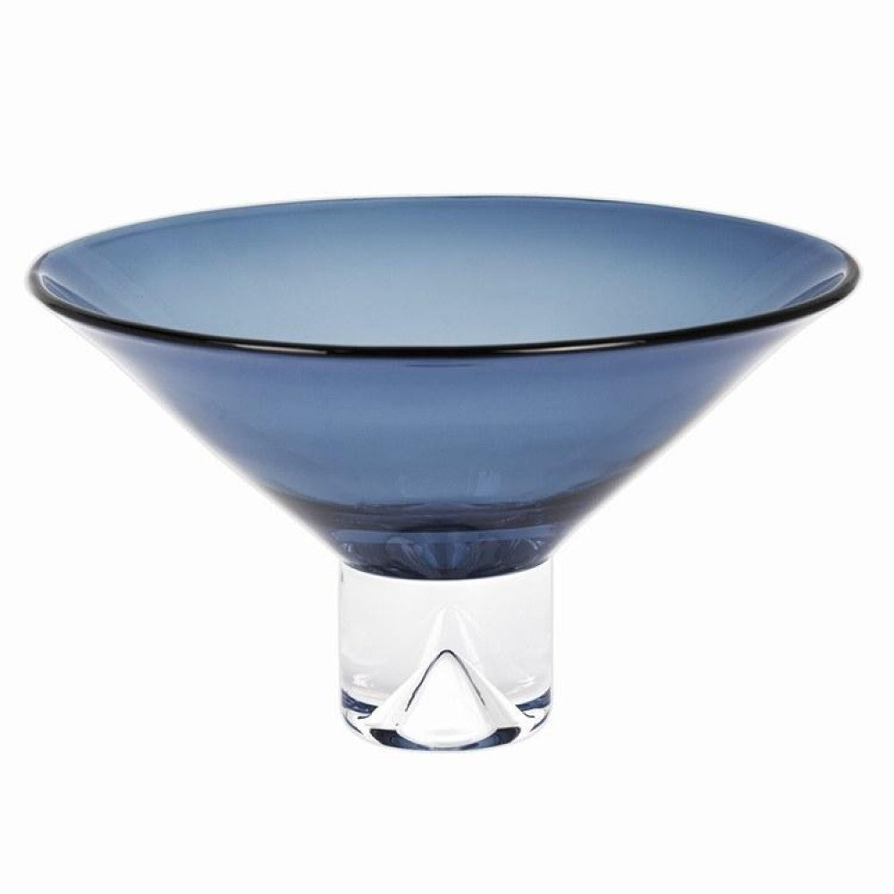 12 Mouth Blown Crystal Midnight Blue Centerpiece Bowl By Homeroots | Decorative Bowls | Modishstore