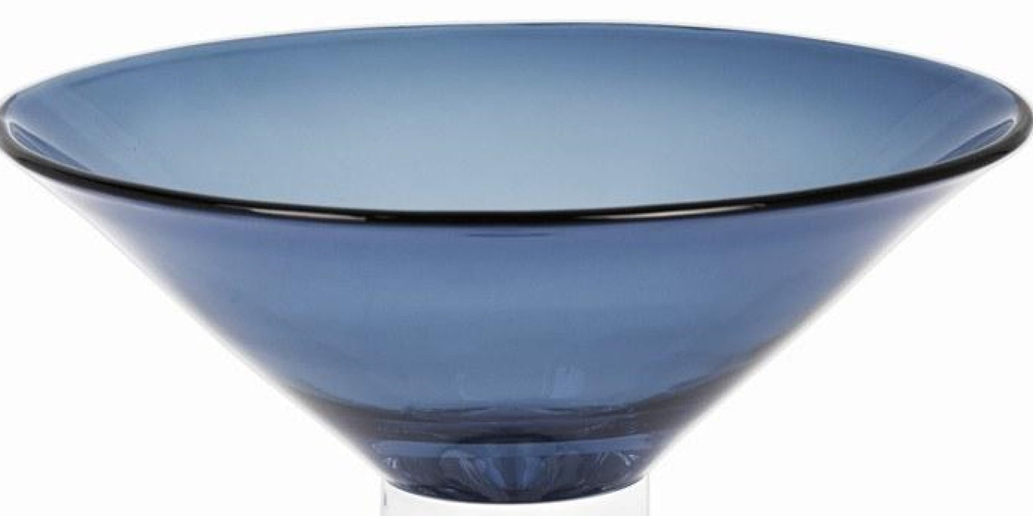 12 Mouth Blown Crystal Midnight Blue Centerpiece Bowl By Homeroots | Decorative Bowls | Modishstore - 2