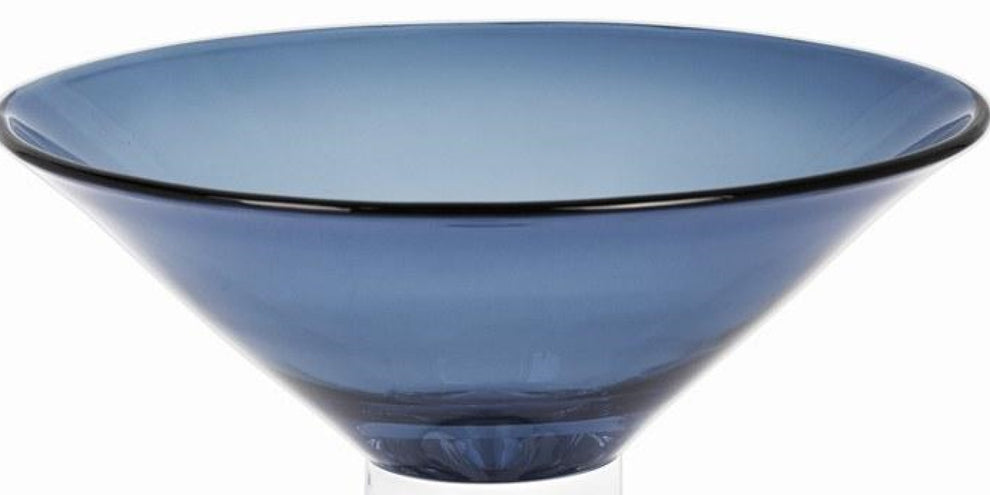 12 Mouth Blown Crystal Midnight Blue Centerpiece Bowl By Homeroots | Decorative Bowls | Modishstore - 3