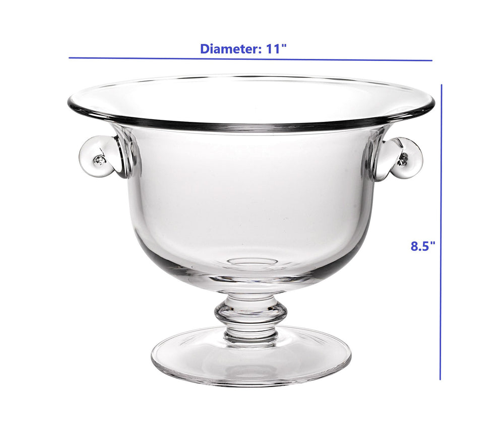 11 Mouth Blown Crystal European Made Trophy Centerpiece Fruit Or Punch Bowl By Homeroots | Decorative Bowls | Modishstore - 4