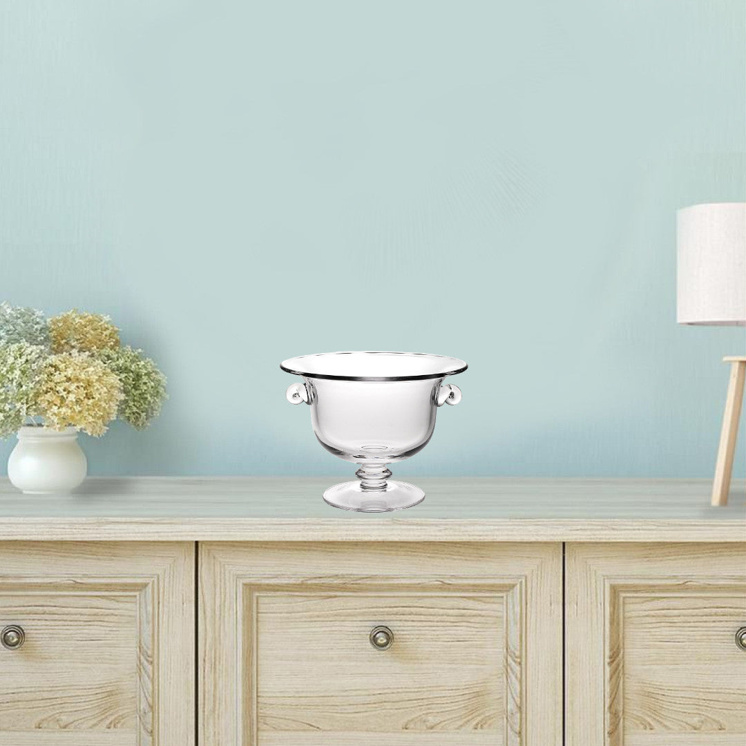 13 Mouth Blown Crystal Trophy Centerpiece Fruit Or Punchbowl By Homeroots | Decorative Bowls | Modishstore