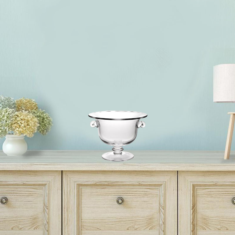 13 Mouth Blown Crystal Trophy Centerpiece Fruit Or Punchbowl By Homeroots | Decorative Bowls | Modishstore