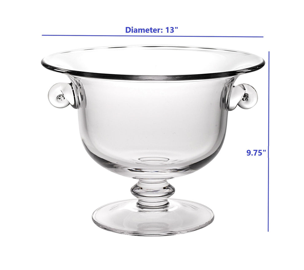 13 Mouth Blown Crystal Trophy Centerpiece Fruit Or Punchbowl By Homeroots | Decorative Bowls | Modishstore - 4
