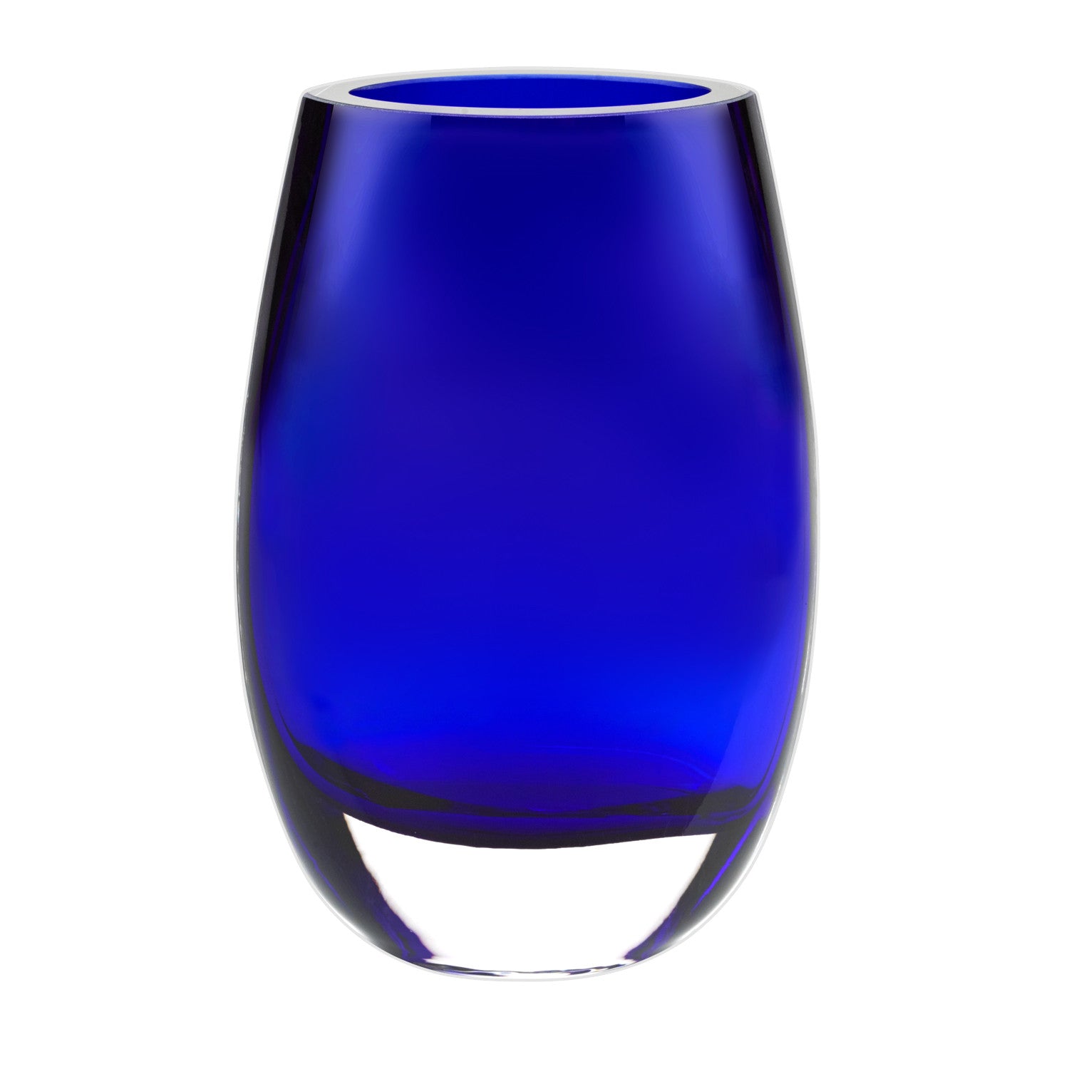 8 Mouth Blown Crystal Cobalt Blue Vase By Homeroots | Vases | Modishstore - 3