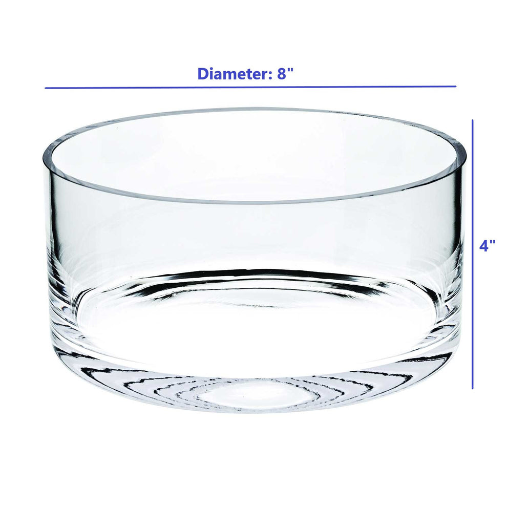 8 Mouth Blown Lead Free Classic Glass Cylinder Bowl By Homeroots | Decorative Bowls | Modishstore - 4