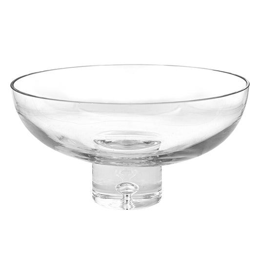 11 Mouth Blown Deep Pedestal Glass Centerpiece Bowl By Homeroots | Decorative Bowls | Modishstore