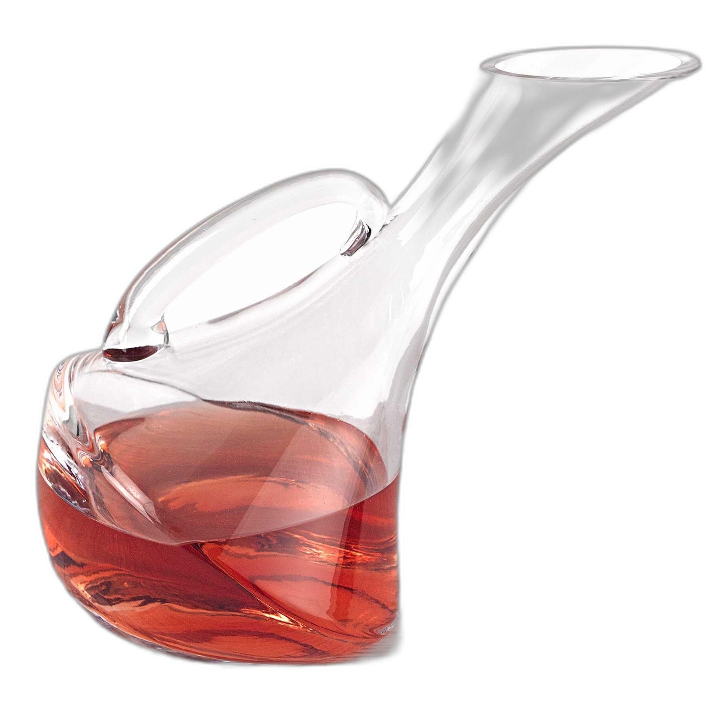 Mouth Blown Glass Wine Carafe 32 Oz By Homeroots | Drinkware | Modishstore - 3