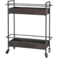 Rectangular Gray Metal With Two-Tier Shelves Bar Cart By Homeroots | Bar Carts | Modishstore