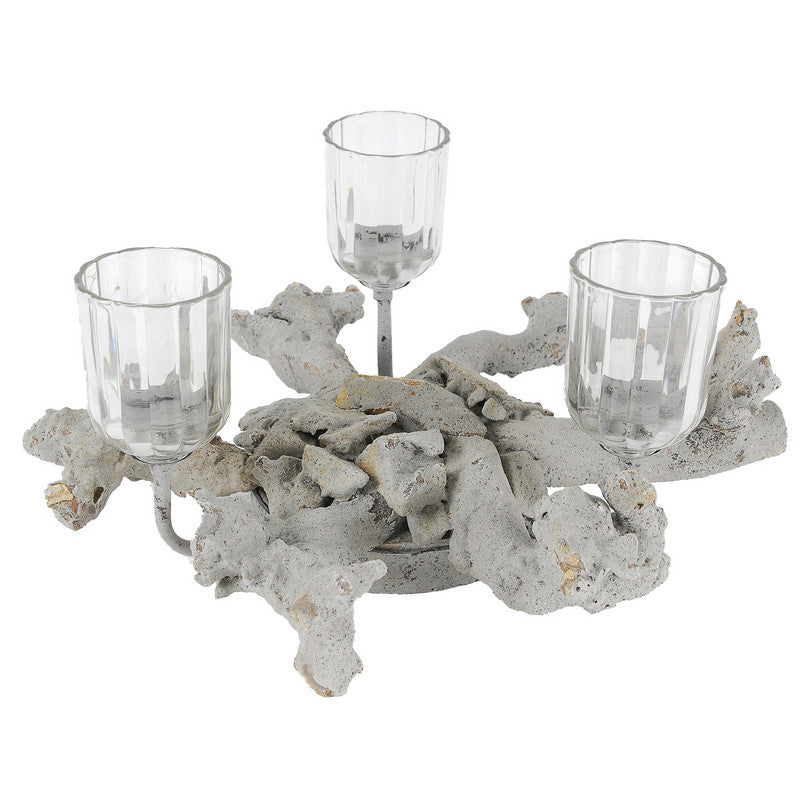 A&B Home Driftwood & Metal Candle Holder | Candle Holders | Modishstore