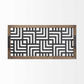Grey Metal Glasss Top With Maze Like Pattern Tray By Homeroots | Trays | Modishstore - 3
