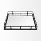 Natural Finish Metal With Mirrored Glass Bottom And Railing Handle Tray By Homeroots | Trays | Modishstore - 3