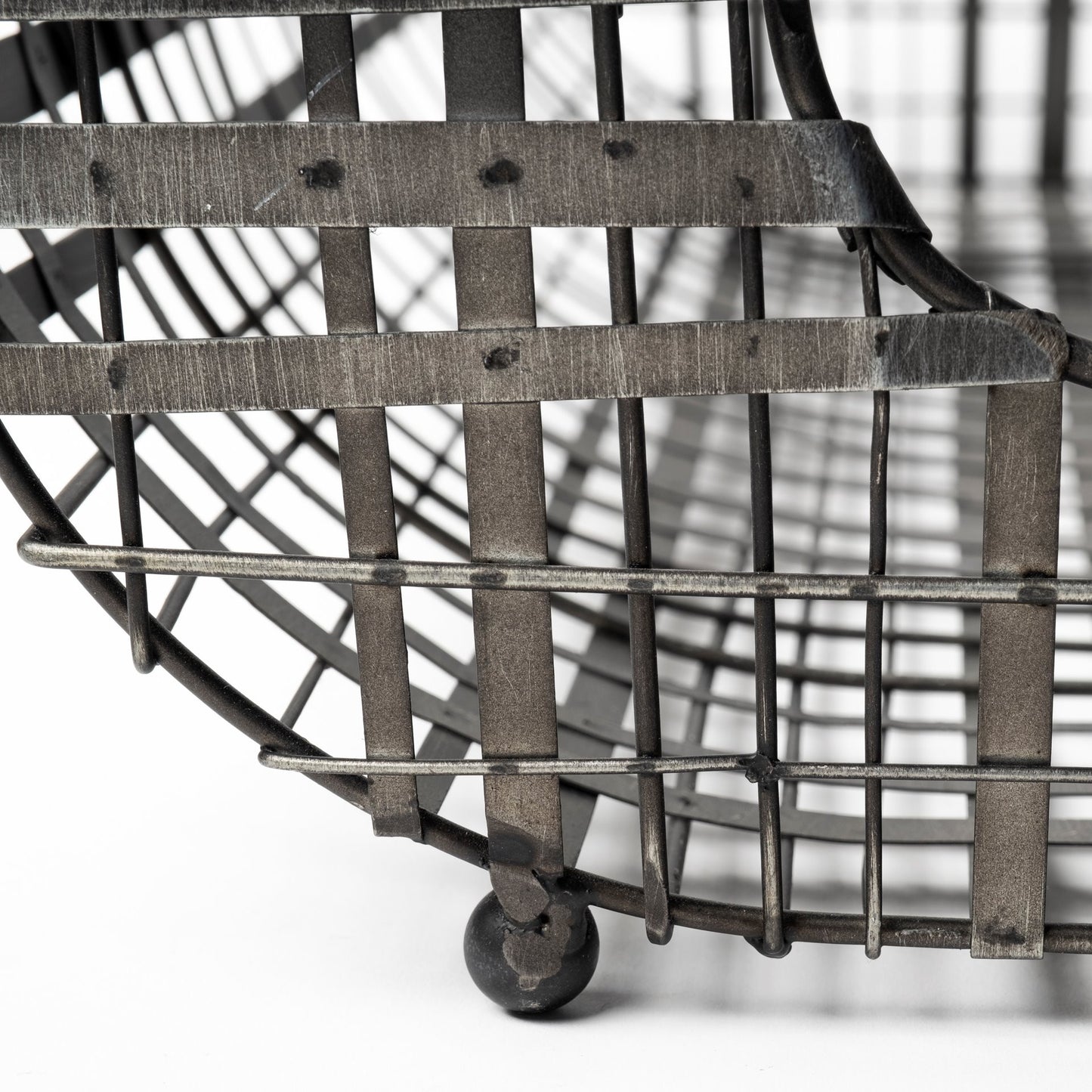 Set Of 2 Gray Metal With Circle Handle Trays By Homeroots | Trays | Modishstore - 5