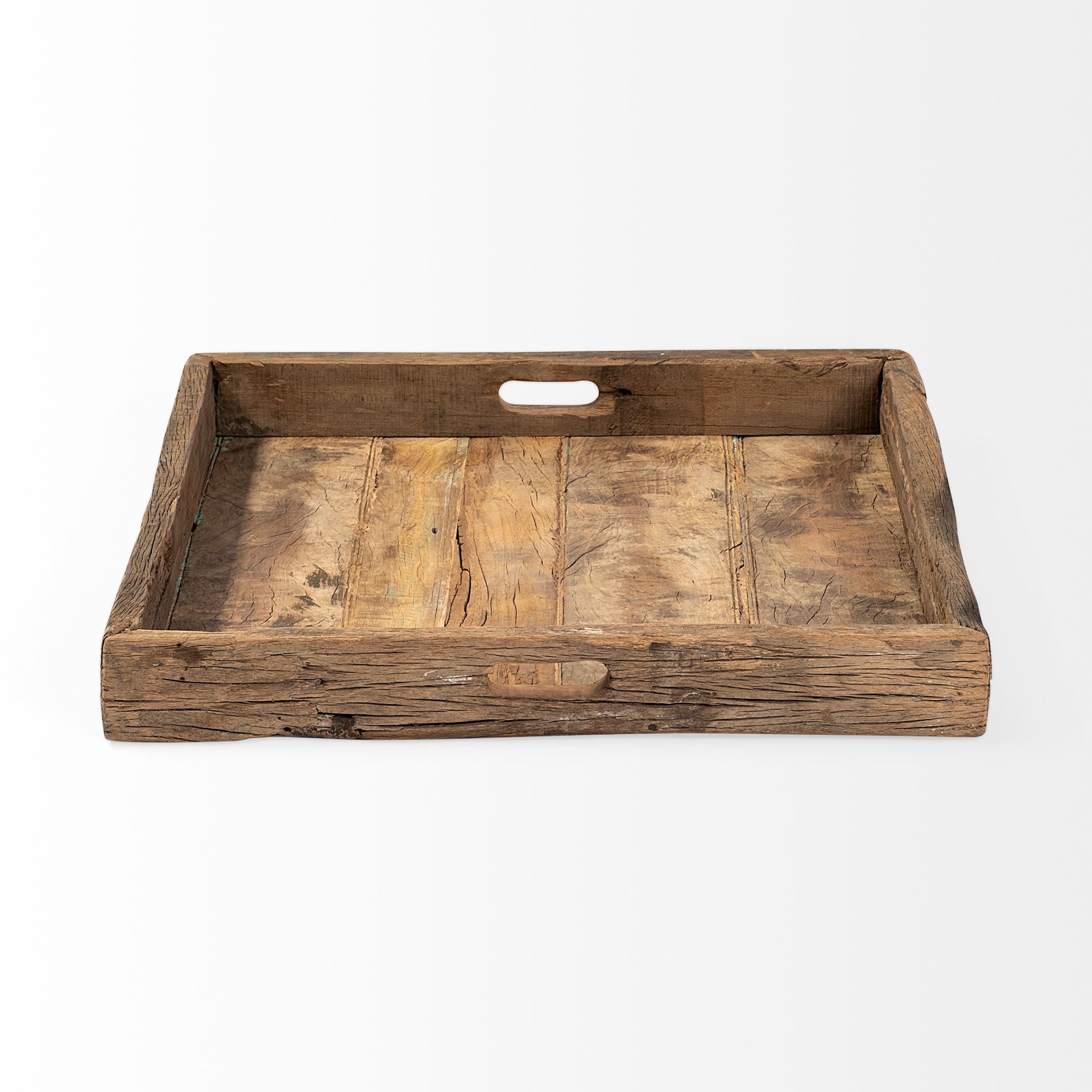 Natural Brown Reclaimed Wood Tray By Homeroots | Trays | Modishstore - 2