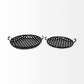 Set Of 2 Matte Black Metal With Interweaved Bottom Trays By Homeroots | Trays | Modishstore - 3