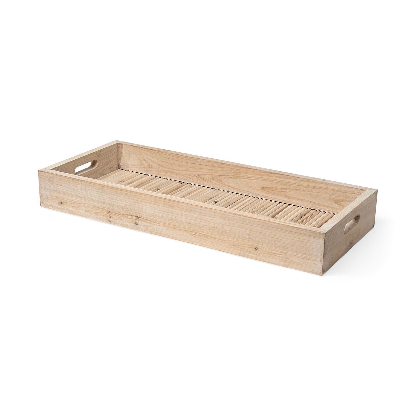 Natural Blonde Wood With Coastal Inspired Tray By Homeroots | Trays | Modishstore