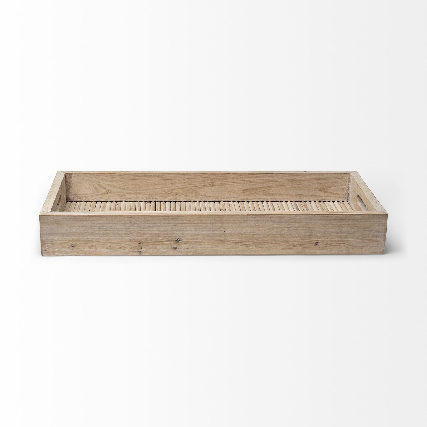 Natural Blonde Wood With Coastal Inspired Tray By Homeroots | Trays | Modishstore - 2