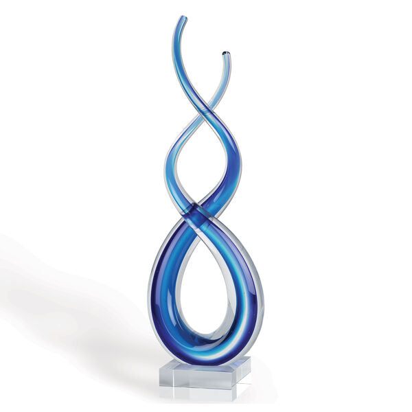 20 Blue Art Glass Centerpiece By Homeroots | Sculptures | Modishstore