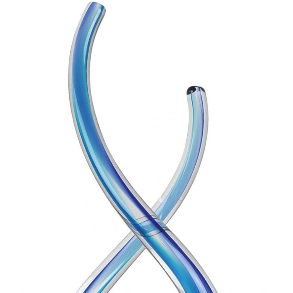 14 Contemporary Blue Art Glass Centerpiece By Homeroots | Sculptures | Modishstore - 4