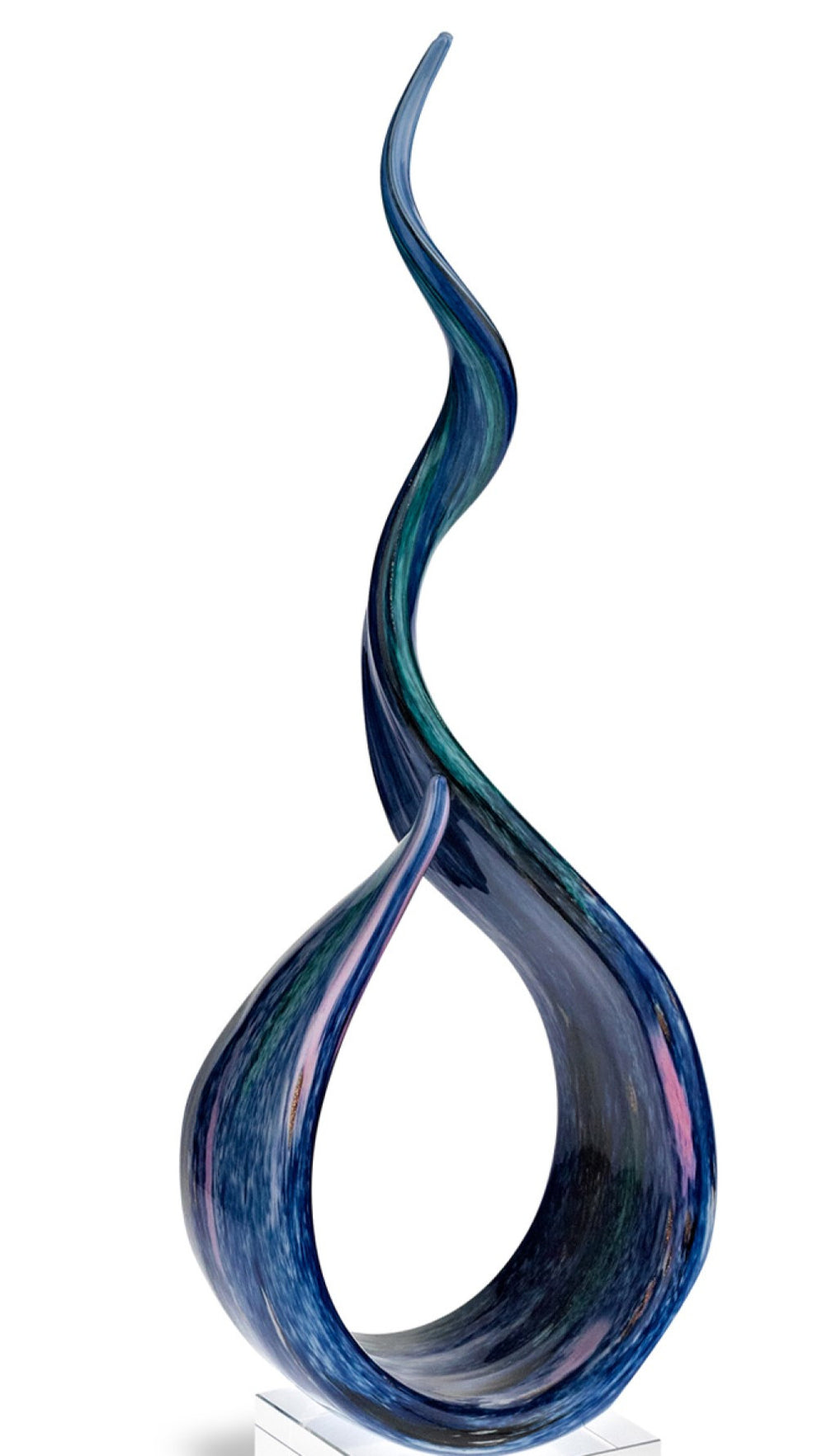 18 MultiColor Art Glass Centerpiece on Black Crystal Base By Homeroots | Sculptures | Modishstore - 2