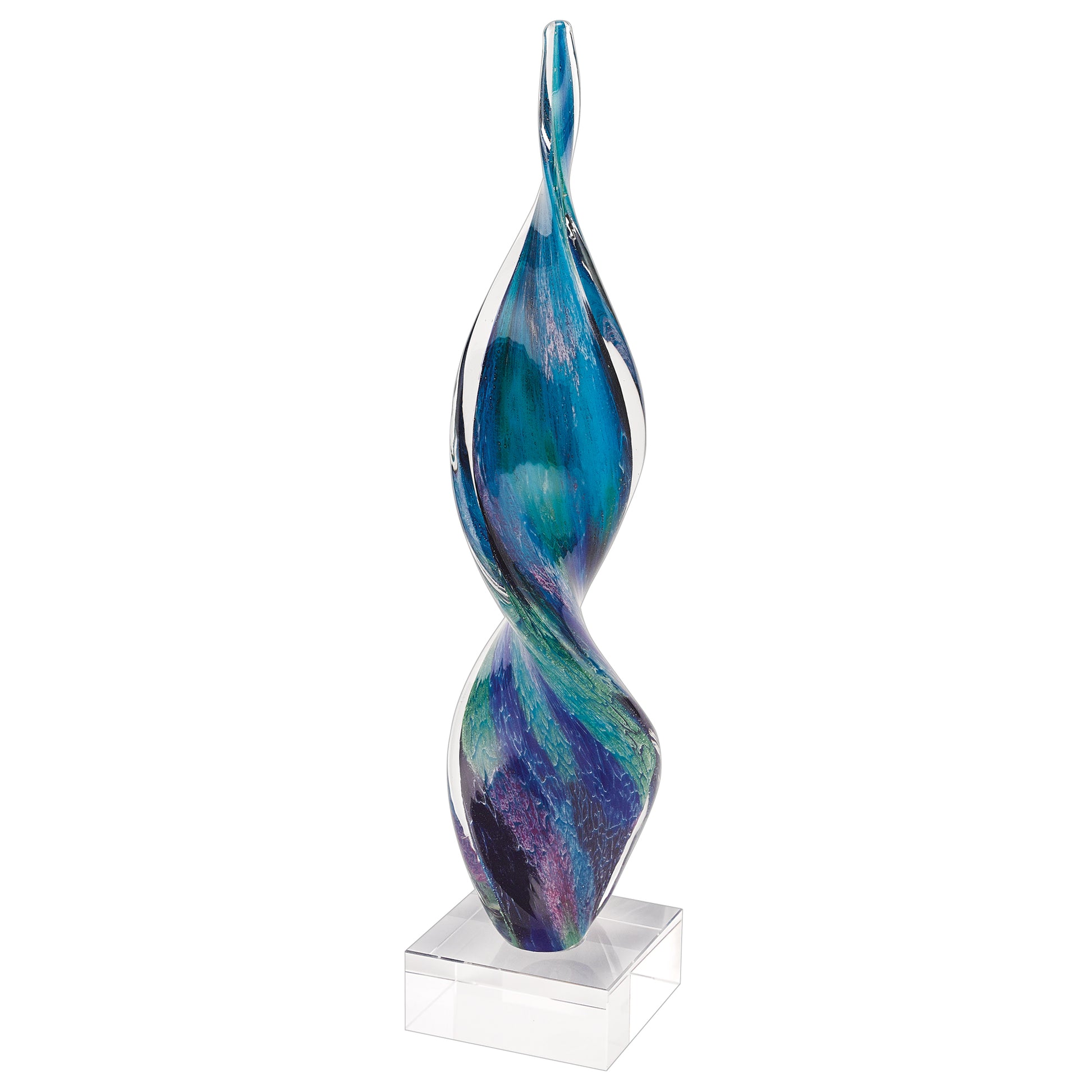 18 MultiColor Art Glass Corkscrew Centerpiece By Homeroots | Sculptures | Modishstore