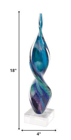18 MultiColor Art Glass Corkscrew Centerpiece By Homeroots | Sculptures | Modishstore - 2