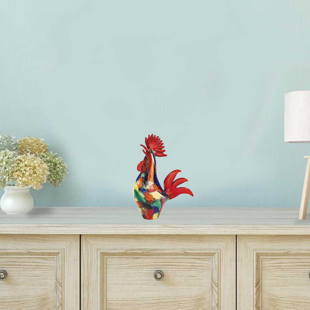 11 MultiColor Artistic Glass Rooster By Homeroots | Sculptures | Modishstore - 3