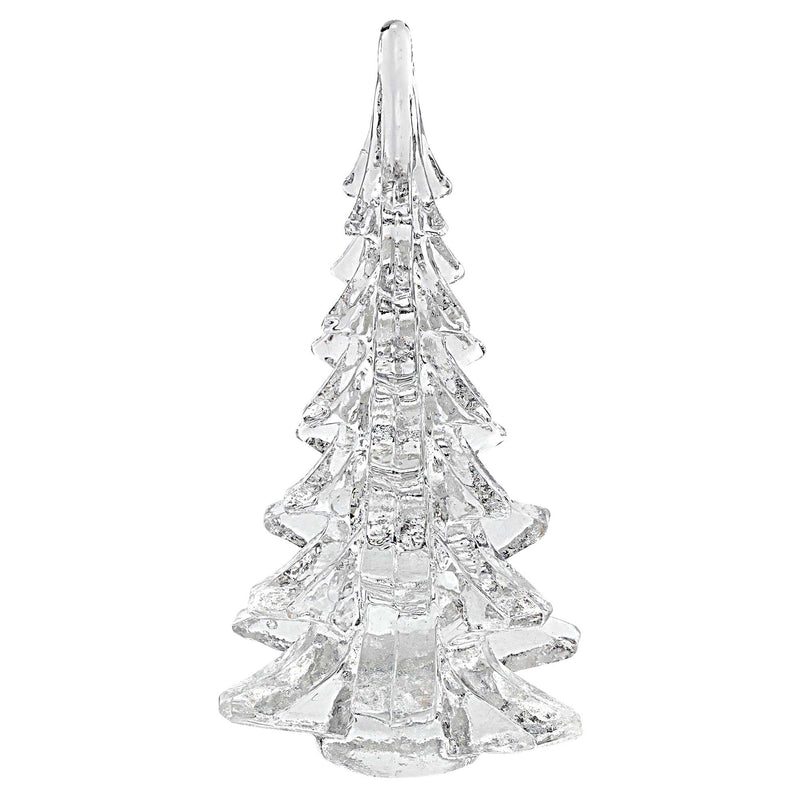 12" Mouth Blown Clear Glass Christmas Tree Sculpture By Homeroots | Sculptures | Modishstore