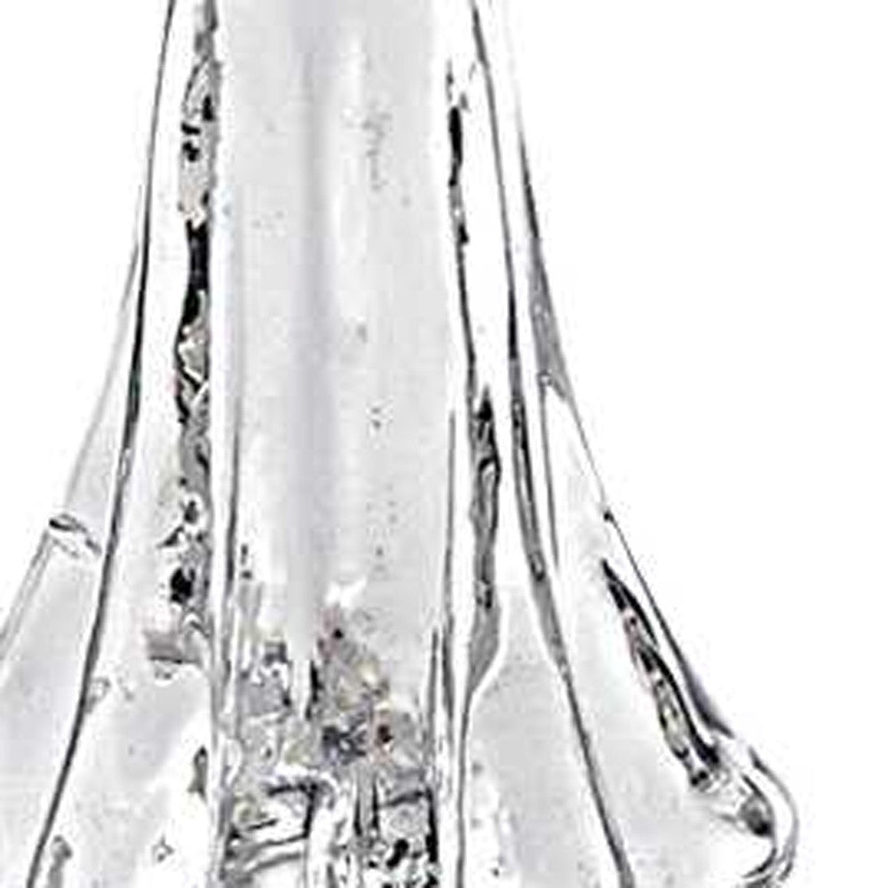 12" Mouth Blown Clear Glass Christmas Tree Sculpture By Homeroots | Sculptures | Modishstore - 4