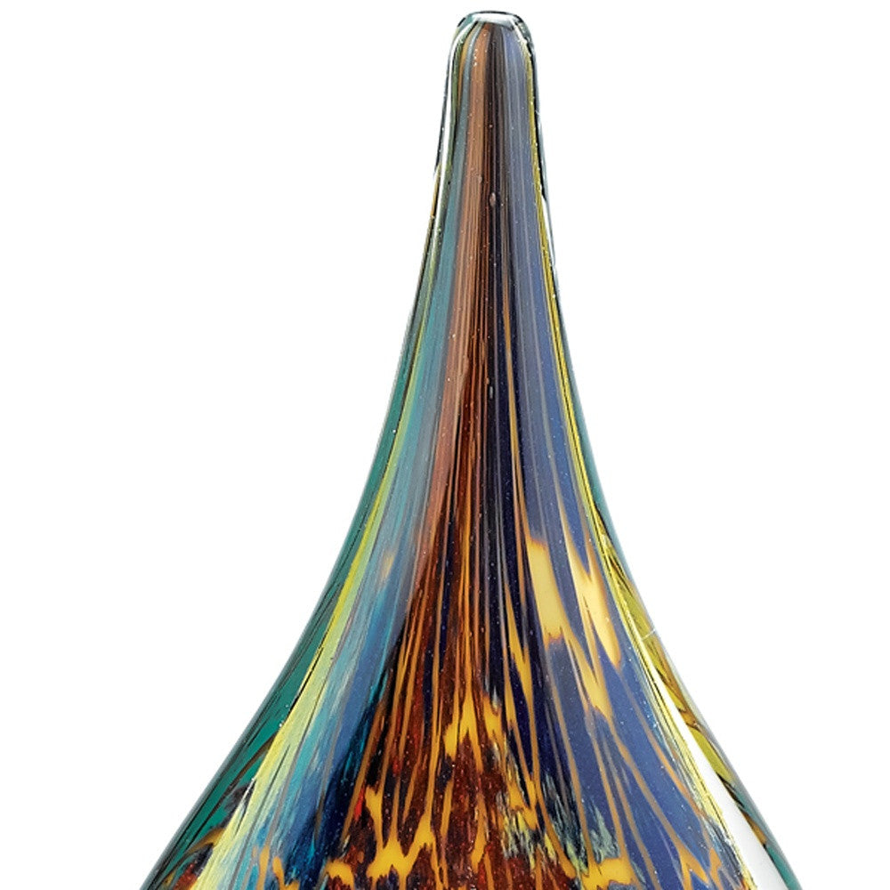 11 MultiColor Art Glass Teardrop on Crystal Base By Homeroots | Sculptures | Modishstore - 4