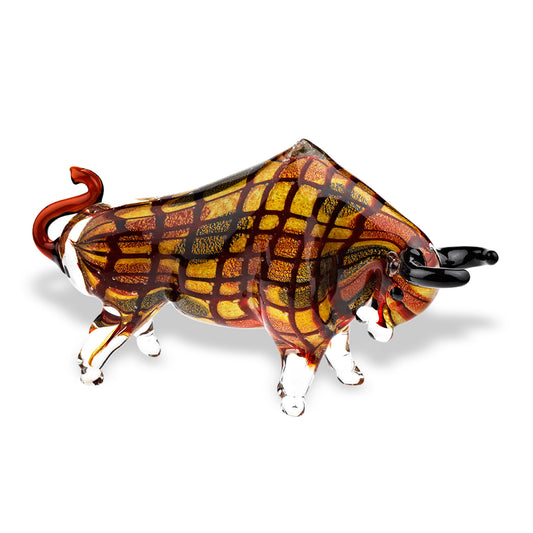 9 MultiColor Large Bull Art Glass By Homeroots | Sculptures | Modishstore
