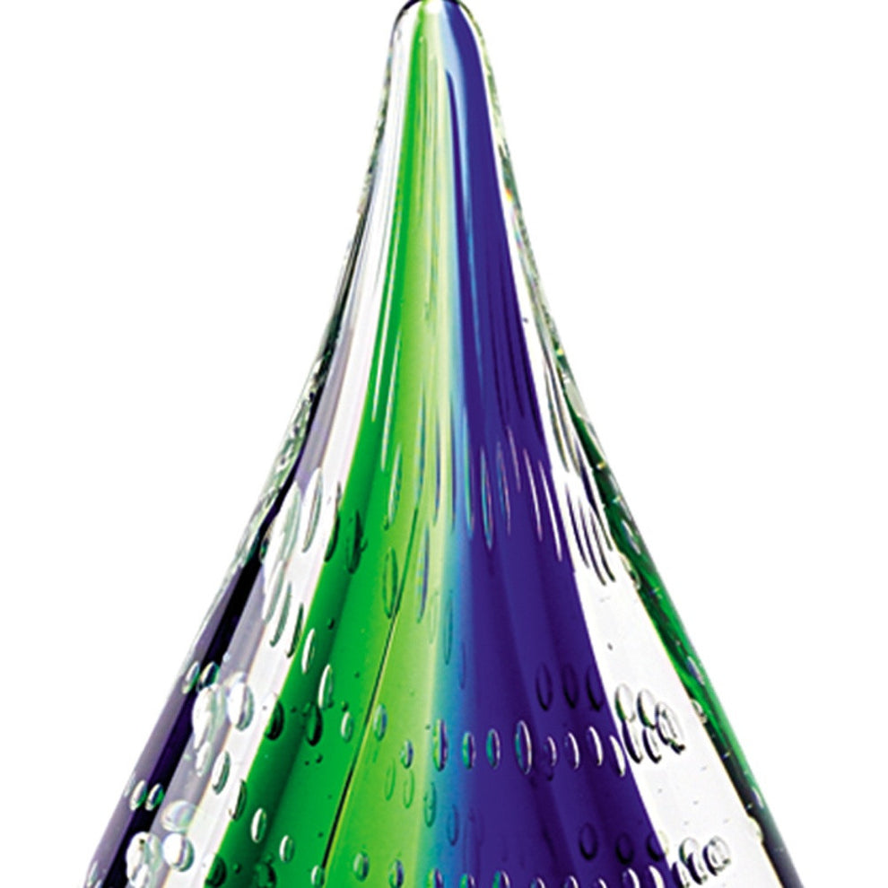 12 Mouth Blown Teardrop Centerpiece on Crystal Base By Homeroots | Sculptures | Modishstore - 4