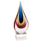 11 Mouth Blown Teardrop Centerpiece on Crystal Base By Homeroots - 376135 | Sculptures | Modishstore - 3
