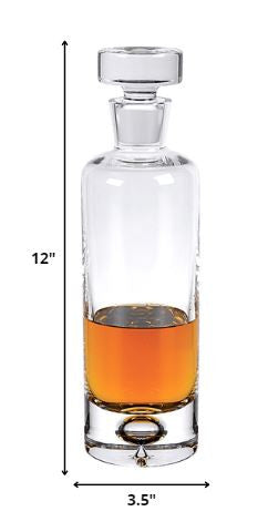 Mouth Blown European Crystal Round Decanter 28 Oz By Homeroots | Drinkware | Modishstore - 2