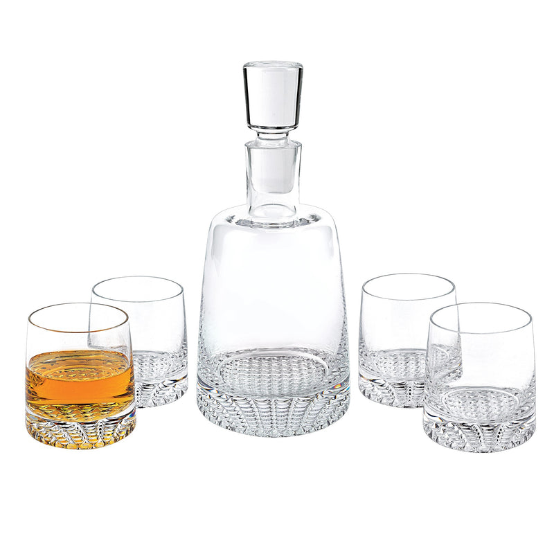 Mouth Blown European Crystal 5 Pc Whiskey Set By Homeroots | Drinkware | Modishstore