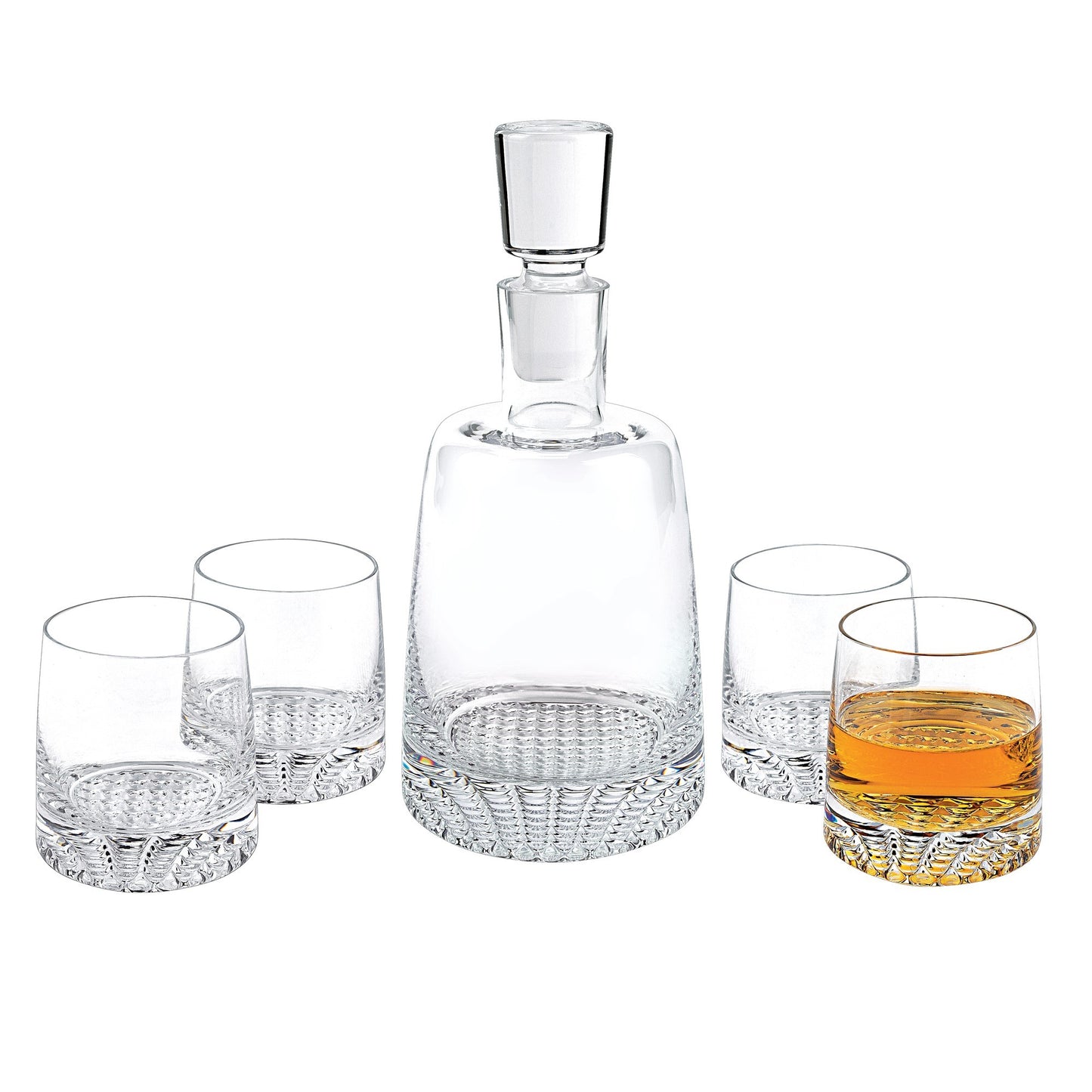 Mouth Blown European Crystal 5 Pc Whiskey Set By Homeroots | Drinkware | Modishstore - 2