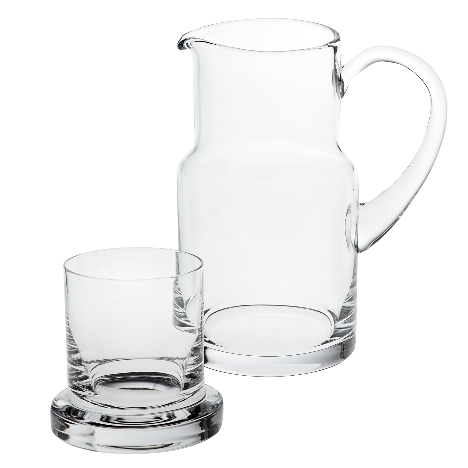8 Mouth Blown Glass 2 Pc Bedside Or Desktop Carafe Set 24 Oz By Homeroots | Drinkware | Modishstore